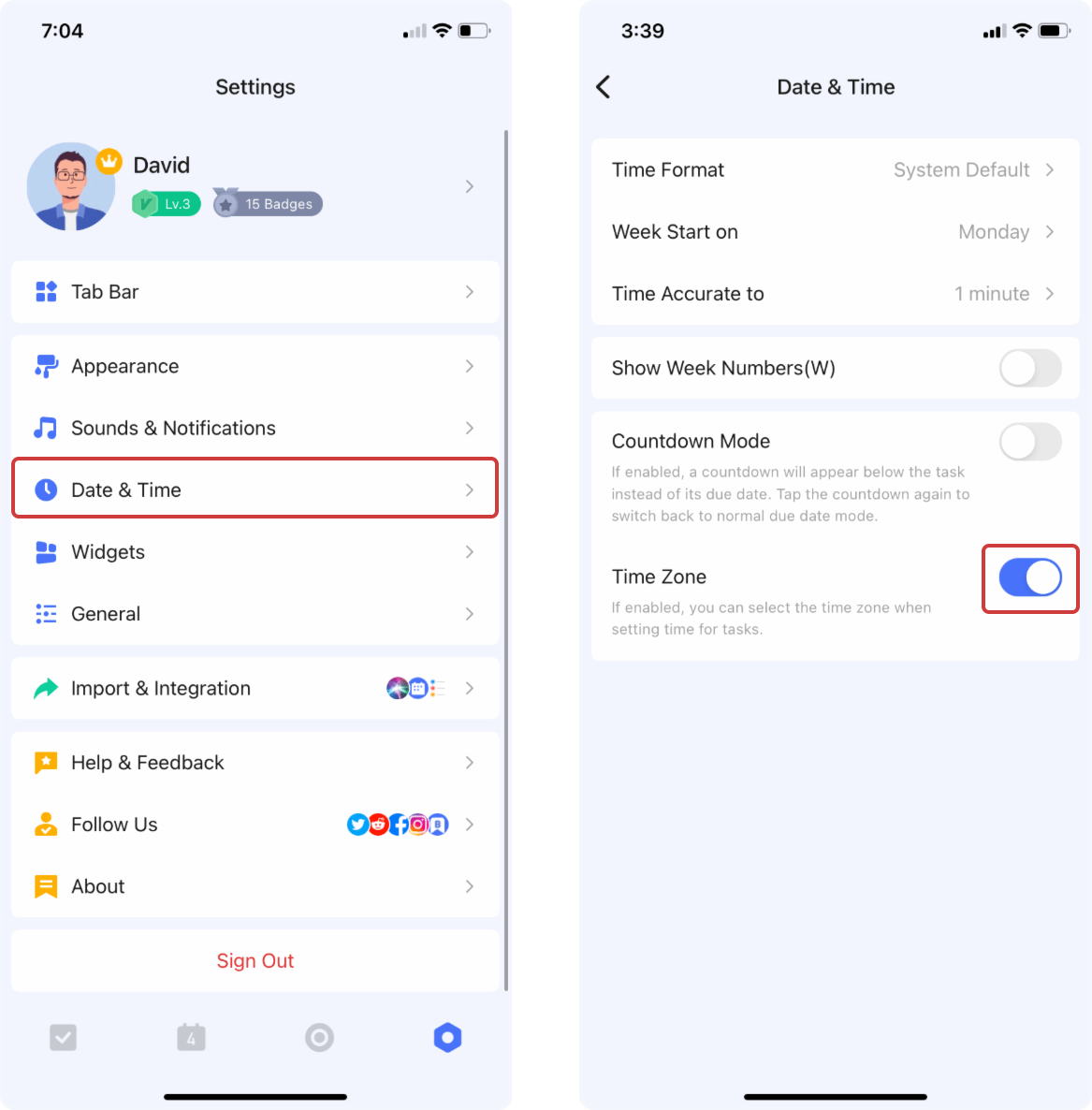 Once Switched On You Can Select Fixed Time Zone Or Floating Time 