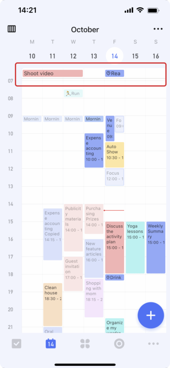 Allday Task Bar Tasks that are "unassigned time" for the day, allday tasks, and crossday